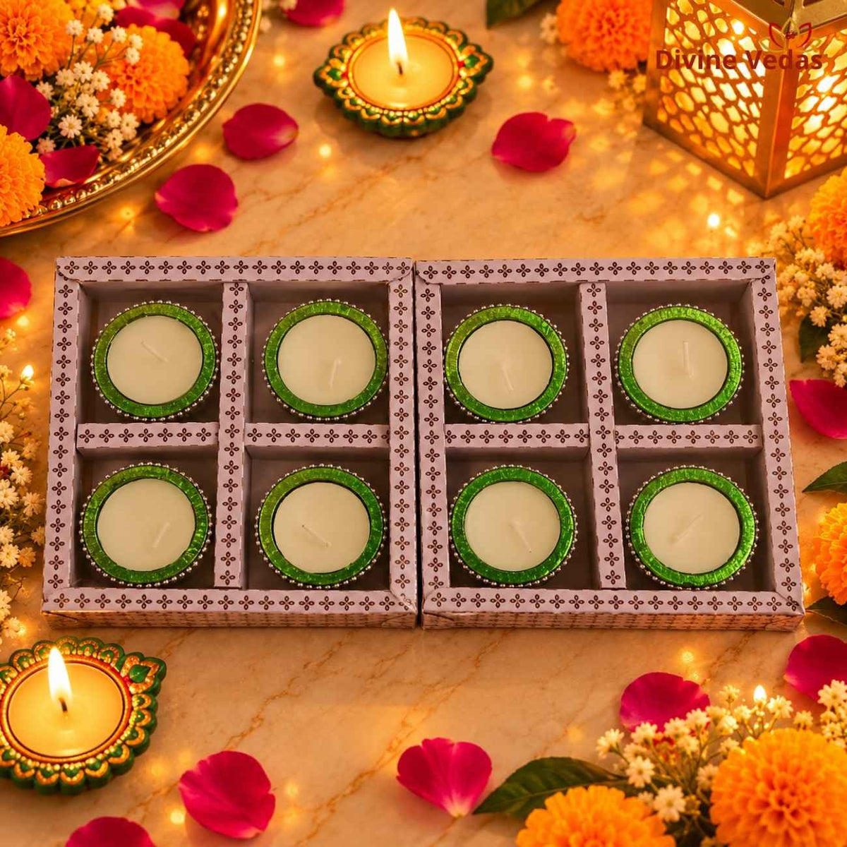 Small Round Jari Wax Diya – Multicolor Decorative Diya for Diwali, Pooja & Rangoli