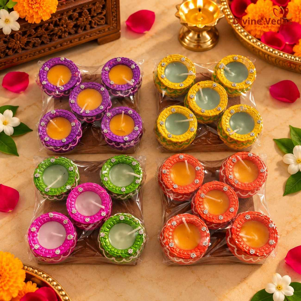 Big Size Hand Painted Handi Wax Diya for Diwali & Pooja – Multicolor Decorative Diya