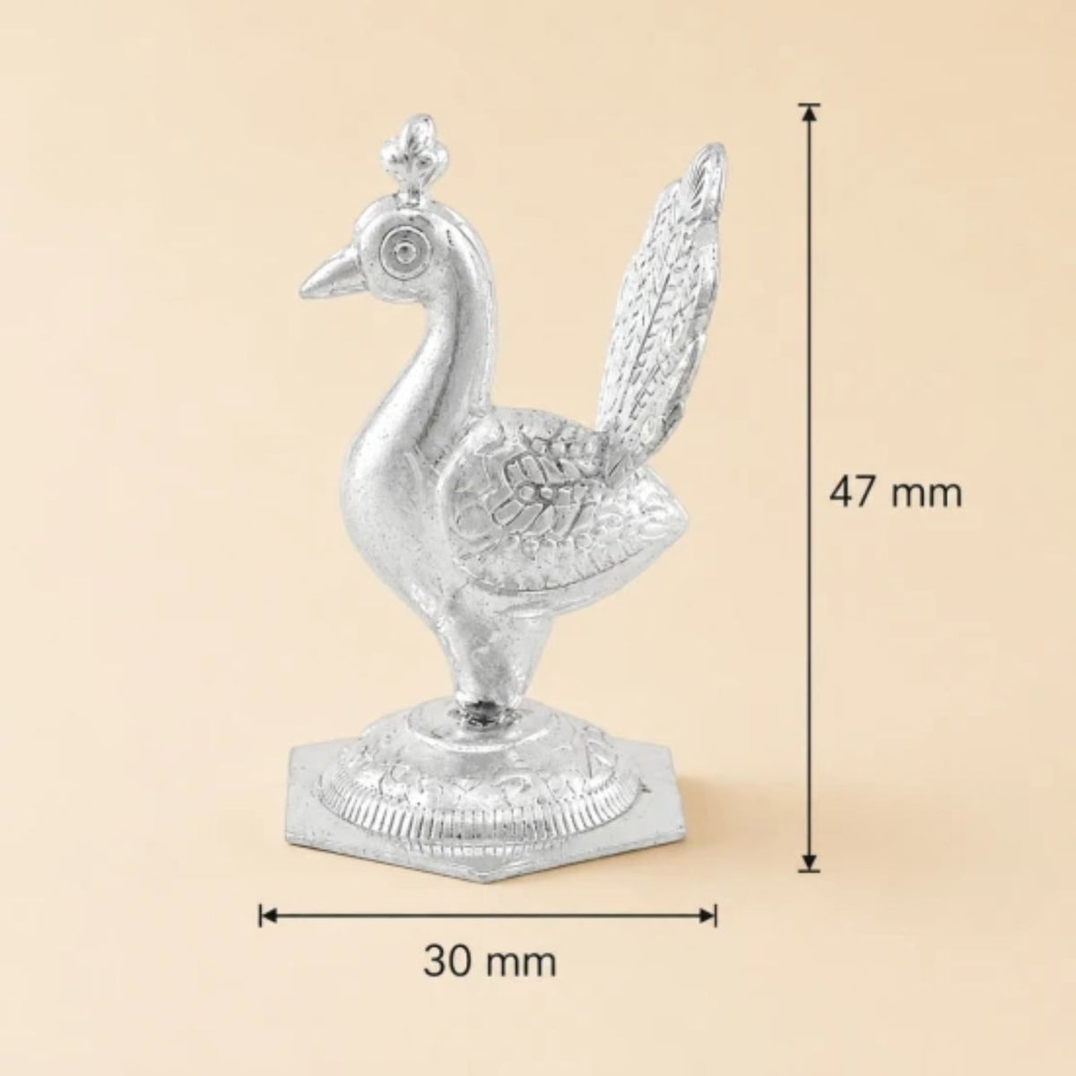 Pure Silver Peacock Showpiece for Pooja & Gifting