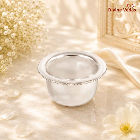 Small Silver Katori 4g | Chandi Bowl for Pooja & Bhog | Divine Vedas