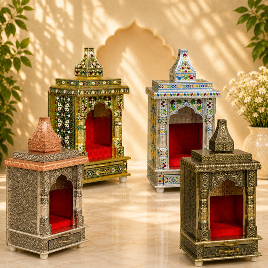 Premium Temple Collection 6 x 8 Inch | Luxury Pooja Mandir for Home