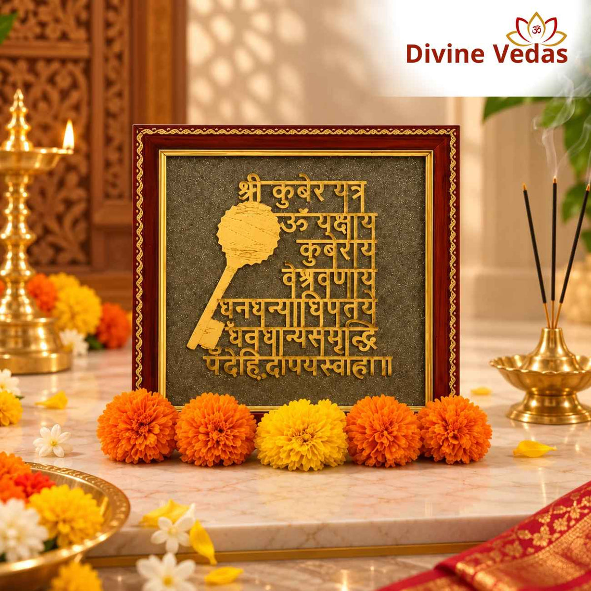 Shri Kuber Yantra Mantra Frame for Home & Office