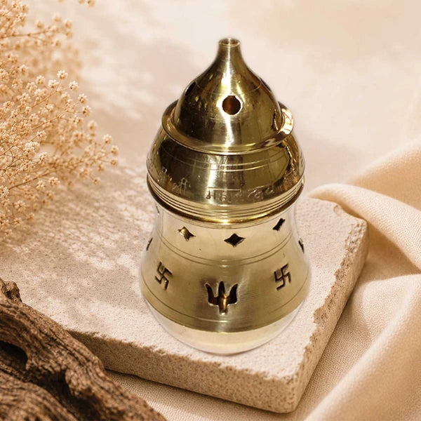 Traditional Brass Aura Lamp for Pooja & Home Mandir | Divine Vedas